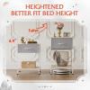 imageWLIVE Nightstand End Table with Fabric Storage Drawer and Open Wood Shelf Bedside Furniture with Steel Frame Side Table for Bedroom Dorm Easy Assembly Light Grey 25quot Height ASNG086LGR