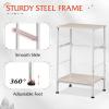 imageWLIVE Nightstand End Table with Fabric Storage Drawer and Open Wood Shelf Bedside Furniture with Steel Frame Side Table for Bedroom Dorm Easy Assembly Light Grey 25quot Height ASNG086LGR