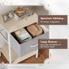 imageWLIVE Nightstand End Table with Fabric Storage Drawer and Open Wood Shelf Bedside Furniture with Steel Frame Side Table for Bedroom Dorm Easy Assembly Light Grey 25quot Height ASNG086LGR