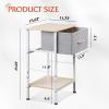 imageWLIVE Nightstand End Table with Fabric Storage Drawer and Open Wood Shelf Bedside Furniture with Steel Frame Side Table for Bedroom Dorm Easy Assembly Light Grey 25quot Height ASNG086LGR