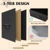 imageWLIVE Nightstand with Charging Station Side Table with 2 Fabric Drawers End Tables for Bedroom Small Dresser USB Ports and Outlets Charcoal BlackBlack and Rustic Brown