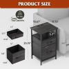 imageWLIVE Nightstand with Charging Station Side Table with 2 Fabric Drawers End Tables for Bedroom Small Dresser USB Ports and Outlets Charcoal BlackCharcoal Black