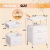 imageWLIVE Nightstand with Charging Station Side Table with 2 Fabric Drawers End Tables for Bedroom Small Dresser USB Ports and Outlets Charcoal BlackWhite