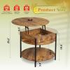 imageWLIVE Round Lift Top Coffee Table with Storage Shelf and Hidden Compartment Farmhouse Small Coffee Table with 2 Tier for Living Room and Home Office Rustic BrownRustic Brown