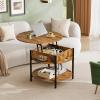 imageWLIVE Round Lift Top Coffee Table with Storage Shelf and Hidden Compartment Farmhouse Small Coffee Table with 2 Tier for Living Room and Home Office Rustic BrownRustic Brown
