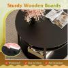 imageWLIVE Round Lift Top Coffee Table with Storage Shelf and Hidden Compartment Farmhouse Small Coffee Table with 2 Tier for Living Room and Home Office Rustic BrownBlack