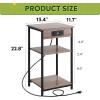 imageWLIVE Side Table with Charging Station and USB Ports Small End Tables for Small Spaces 3Tier Nightstand with Adjustable Shelf Bedside Tables Living Room Bedroom GreigeGrey