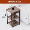 imageWLIVE Side Table with Charging Station and USB Ports Small End Tables for Small Spaces 3Tier Nightstand with Adjustable Shelf Bedside Tables Living Room Bedroom GreigeBrown