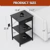 imageWLIVE Side Table with Charging Station and USB Ports Small End Tables for Small Spaces 3Tier Nightstand with Adjustable Shelf Bedside Tables Living Room Bedroom GreigeBlack
