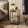 imageWLIVE Side Table with Charging Station and USB Ports Small End Tables for Small Spaces 3Tier Nightstand with Adjustable Shelf Bedside Tables Living Room Bedroom GreigeGrey