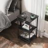 imageWLIVE Side Table with Charging Station and USB Ports Small End Tables for Small Spaces 3Tier Nightstand with Adjustable Shelf Bedside Tables Living Room Bedroom GreigeBlack