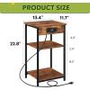 imageWLIVE Side Table with Charging Station and USB Ports Small End Tables for Small Spaces 3Tier Nightstand with Adjustable Shelf Bedside Tables Living Room Bedroom GreigeRustic Brown
