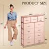 imageWLIVE Storage Organizer Unit with 11 Fabric Bins Storage Drawers Organizer with Steel Frame Tall Storage Tower Organizaton for Living Room Hallway Office Light GreyPink
