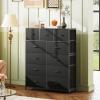 imageWLIVE Storage Organizer Unit with 11 Fabric Bins Storage Drawers Organizer with Steel Frame Tall Storage Tower Organizaton for Living Room Hallway Office Light GreyCharcoal Black