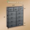 imageWLIVE Storage Organizer Unit with 11 Fabric Bins Storage Drawers Organizer with Steel Frame Tall Storage Tower Organizaton for Living Room Hallway Office Light GreyAdark Grey