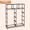imageWLIVE Storage Organizer Unit with 11 Fabric Bins Storage Drawers Organizer with Steel Frame Tall Storage Tower Organizaton for Living Room Hallway Office Light GreyCharcoal Black Wood Grain Print