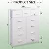 imageWLIVE Storage Organizer Unit with 11 Fabric Bins Storage Drawers Organizer with Steel Frame Tall Storage Tower Organizaton for Living Room Hallway Office Light GreyWhite
