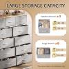 imageWLIVE Storage Organizer Unit with 11 Fabric Bins Storage Drawers Organizer with Steel Frame Tall Storage Tower Organizaton for Living Room Hallway Office Light GreyLight Grey