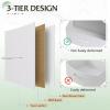 imageWLIVE Storage Organizer Unit with 11 Fabric Bins Storage Drawers Organizer with Steel Frame Tall Storage Tower Organizaton for Living Room Hallway Office Light GreyWhite