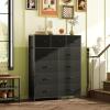 imageWLIVE Storage Organizer Unit with 11 Fabric Bins Storage Drawers Organizer with Steel Frame Tall Storage Tower Organizaton for Living Room Hallway Office Light GreyCharcoal Black