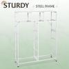 imageWLIVE Storage Organizer Unit with 11 Fabric Bins Storage Drawers Organizer with Steel Frame Tall Storage Tower Organizaton for Living Room Hallway Office Light GreyWhite
