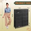 imageWLIVE Storage Organizer Unit with 11 Fabric Bins Storage Drawers Organizer with Steel Frame Tall Storage Tower Organizaton for Living Room Hallway Office Light GreyCharcoal Black