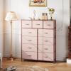 imageWLIVE Storage Organizer Unit with 11 Fabric Bins Storage Drawers Organizer with Steel Frame Tall Storage Tower Organizaton for Living Room Hallway Office Light GreyPink