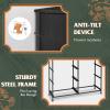 imageWLIVE Storage Organizer Unit with 11 Fabric Bins Storage Drawers Organizer with Steel Frame Tall Storage Tower Organizaton for Living Room Hallway Office Light GreyCharcoal Black Wood Grain Print