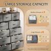 imageWLIVE Storage Organizer Unit with 11 Fabric Bins Storage Drawers Organizer with Steel Frame Tall Storage Tower Organizaton for Living Room Hallway Office Light GreyAdark Grey