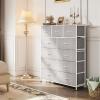 imageWLIVE Storage Organizer Unit with 11 Fabric Bins Storage Drawers Organizer with Steel Frame Tall Storage Tower Organizaton for Living Room Hallway Office Light GreyLight Grey
