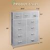 imageWLIVE Storage Organizer Unit with 11 Fabric Bins Storage Drawers Organizer with Steel Frame Tall Storage Tower Organizaton for Living Room Hallway Office Light GreyLight Grey