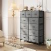 imageWLIVE Storage Organizer Unit with 11 Fabric Bins Storage Drawers Organizer with Steel Frame Tall Storage Tower Organizaton for Living Room Hallway Office Light GreyAdark Grey