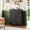 imageWLIVE Storage Organizer Unit with 11 Fabric Bins Storage Drawers Organizer with Steel Frame Tall Storage Tower Organizaton for Living Room Hallway Office Light GreyCharcoal Black Wood Grain Print