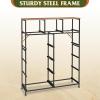 imageWLIVE Storage Organizer Unit with 11 Fabric Bins Storage Drawers Organizer with Steel Frame Tall Storage Tower Organizaton for Living Room Hallway Office Light GreyRustic Brown Wood Grain Print