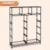 imageWLIVE Storage Organizer Unit with 11 Fabric Bins Storage Drawers Organizer with Steel Frame Tall Storage Tower Organizaton for Living Room Hallway Office Rustic BrownCharcoal Black