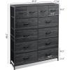 imageWLIVE Storage Organizer Unit with 12 Fabric Bins Storage Drawers Organizer with Steel Frame Tall Storage Tower Organizaton for Living Room Hallway Office Charcoal Black Wood Grain PrintCharcoal Black Wood Grain Print