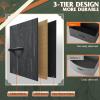 imageWLIVE Storage Organizer Unit with 12 Fabric Bins Storage Drawers Organizer with Steel Frame Tall Storage Tower Organizaton for Living Room Hallway Office Charcoal Black Wood Grain PrintCharcoal Black Wood Grain Print
