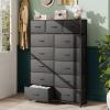 imageWLIVE Storage Organizer Unit with 13 Fabric Bins Storage Drawers Organizer with Steel Frame Tall Storage Tower Organizaton for Living Room Hallway Office Charcoal BlackCharcoal Black