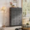 imageWLIVE Storage Organizer Unit with 13 Fabric Bins Storage Drawers Organizer with Steel Frame Tall Storage Tower Organizaton for Living Room Hallway Office Charcoal BlackAdark Grey