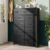 imageWLIVE Storage Organizer Unit with 13 Fabric Bins Storage Drawers Organizer with Steel Frame Tall Storage Tower Organizaton for Living Room Hallway Office Charcoal BlackCharcoal Black Wood Grain Print