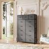 imageWLIVE Storage Organizer Unit with 13 Fabric Bins Storage Drawers Organizer with Steel Frame Tall Storage Tower Organizaton for Living Room Hallway Office Charcoal BlackAdark Grey