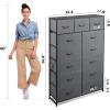 imageWLIVE Storage Organizer Unit with 13 Fabric Bins Storage Drawers Organizer with Steel Frame Tall Storage Tower Organizaton for Living Room Hallway Office Charcoal BlackAdark Grey