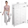 imageWLIVE Storage Organizer Unit with 13 Fabric Bins Storage Drawers Organizer with Steel Frame Tall Storage Tower Organizaton for Living Room Hallway Office Charcoal BlackWhite