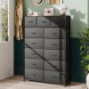imageWLIVE Storage Organizer Unit with 13 Fabric Bins Storage Drawers Organizer with Steel Frame Tall Storage Tower Organizaton for Living Room Hallway Office Charcoal BlackCharcoal Black