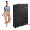 imageWLIVE Storage Organizer Unit with 13 Fabric Bins Storage Drawers Organizer with Steel Frame Tall Storage Tower Organizaton for Living Room Hallway Office Charcoal BlackCharcoal Black