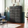 imageWLIVE Storage Organizer Unit with 13 Fabric Bins Storage Drawers Organizer with Steel Frame Tall Storage Tower Organizaton for Living Room Hallway Office Charcoal BlackCharcoal Black