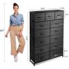 imageWLIVE Storage Organizer Unit with 13 Fabric Bins Storage Drawers Organizer with Steel Frame Tall Storage Tower Organizaton for Living Room Hallway Office Charcoal BlackCharcoal Black Wood Grain Print