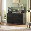 imageWLIVE Storage Organizer Unit with 15 Fabric Drawer ampamp 5 Open Shelves Tall Black Storage Drawers Organizer with Charging Station Storage Tower Organizaton for Living Room Hallway OfficeBlack