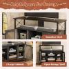 imageWLIVE TV Stand 55 inch TV Tall Entertainment Center with Storage Farmhouse Industrial TV Console for Bedroom Living Room Rustic BrownBlack