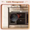 imageWLIVE TV Stand 55 inch TV Tall Entertainment Center with Storage Farmhouse Industrial TV Console for Bedroom Living Room Rustic BrownBlack